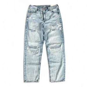 American Eagle Mom Straight Jeans 28W High Rise Light Wash NWT